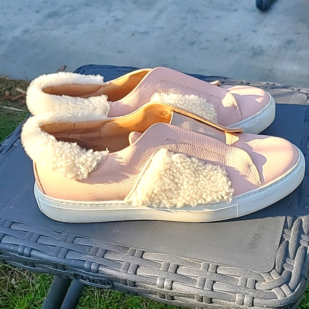 Maimai leather sneakers w/ shearling